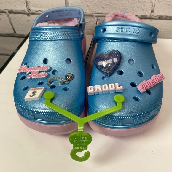 Crocs Mean Girls Limited Edition Platform Clogs Shoes Blue & Pink Lined Size 8 - Picture 12 of 12